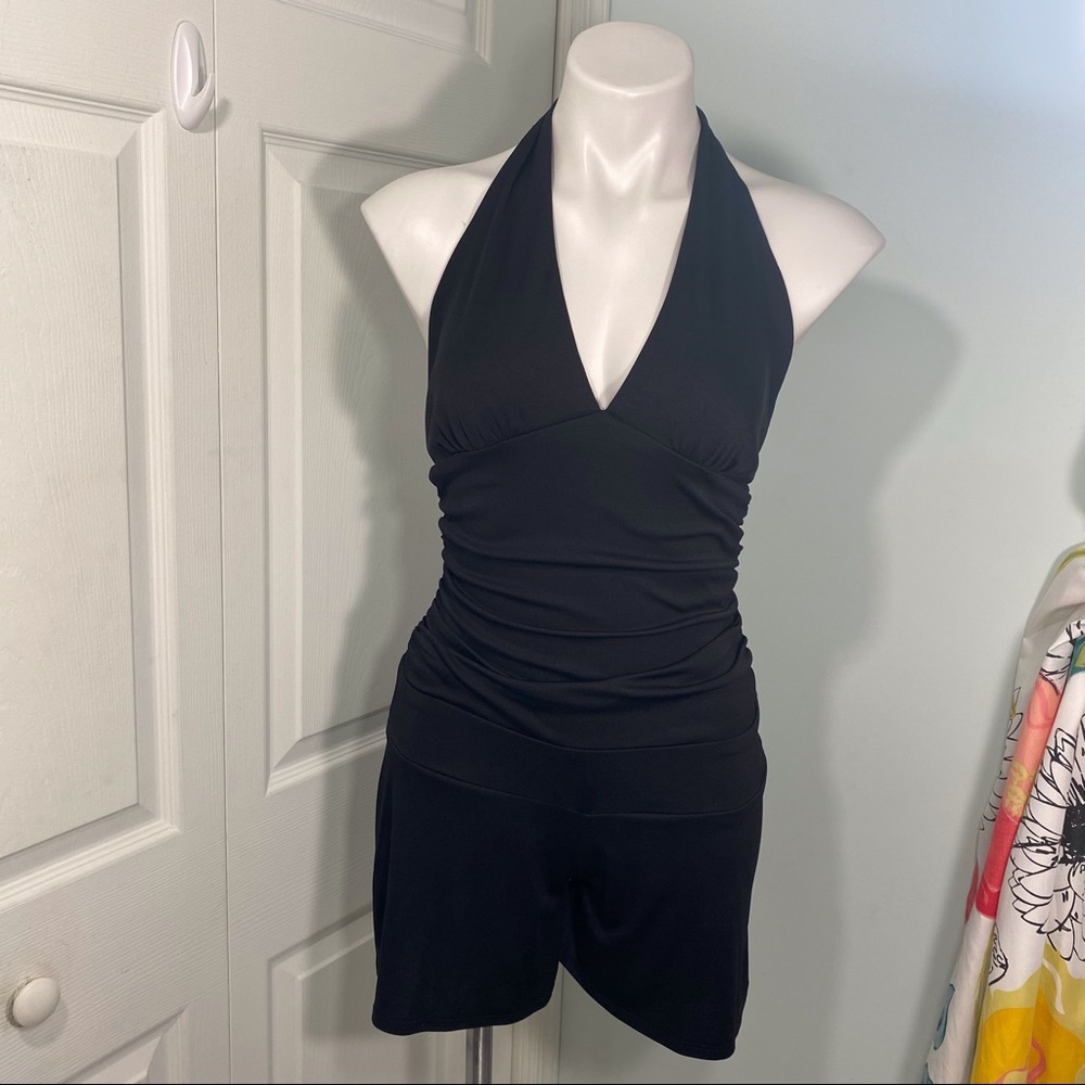 Wishes Wishes Wishes Halter Black Romper